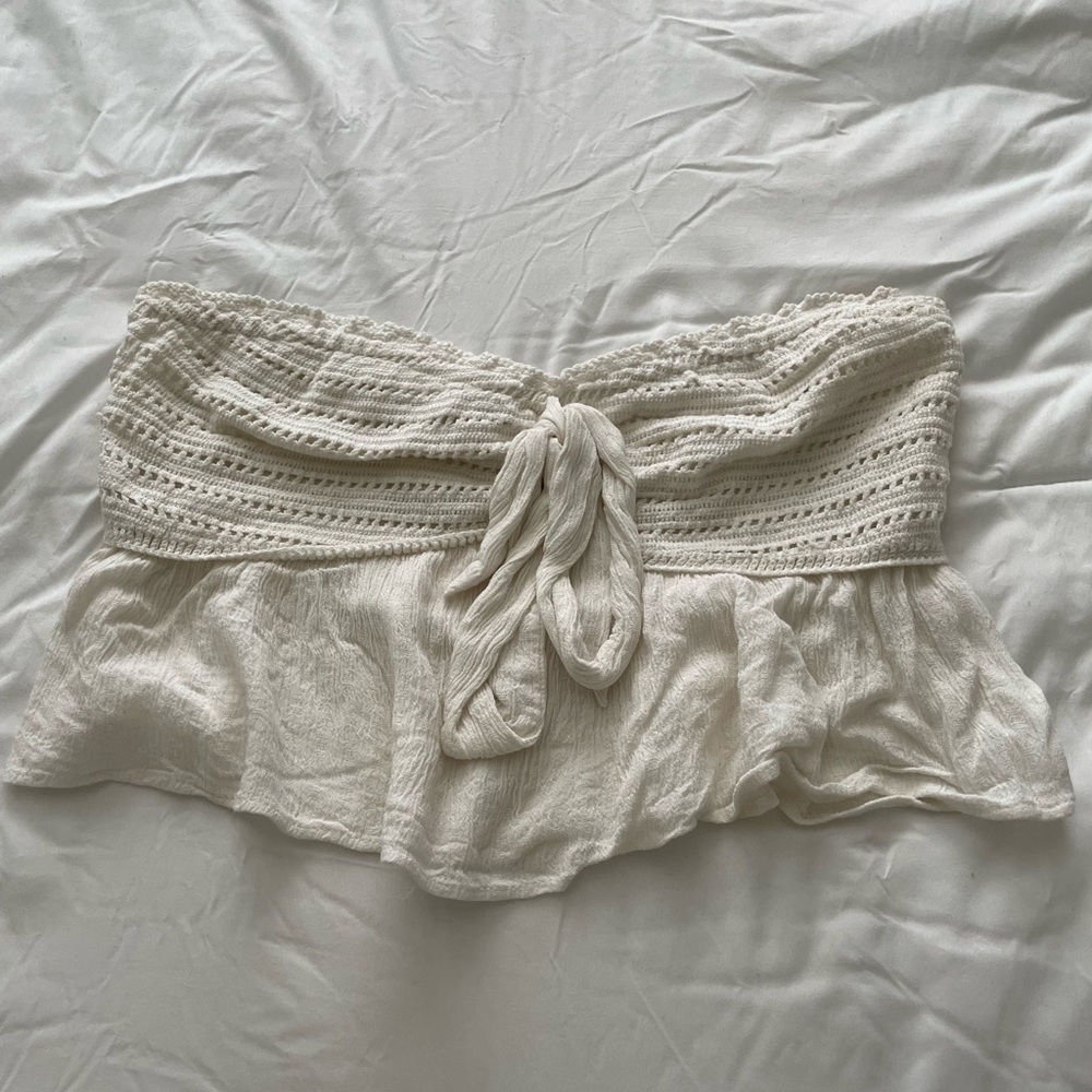 AE Crochet cream tube top